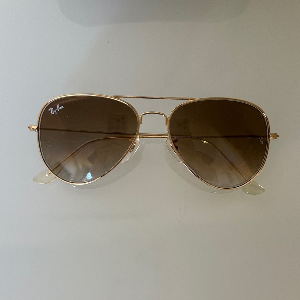 Ray-Ban Aviator Gold Frame Sunglasses with Brown Lenses